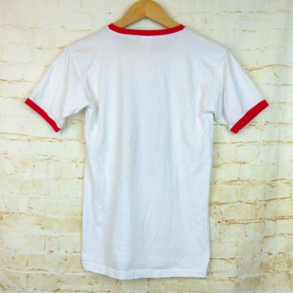 Sesame Street Cookie Monster Munchies Ringer T-Shirt Women M White Red Retro - Picture 3 of 9